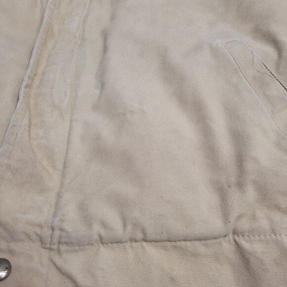 VINTAGE 90s Walls tan canvas work jacket corduroy collar barn coat 2XL TALL - Picture 7 of 12